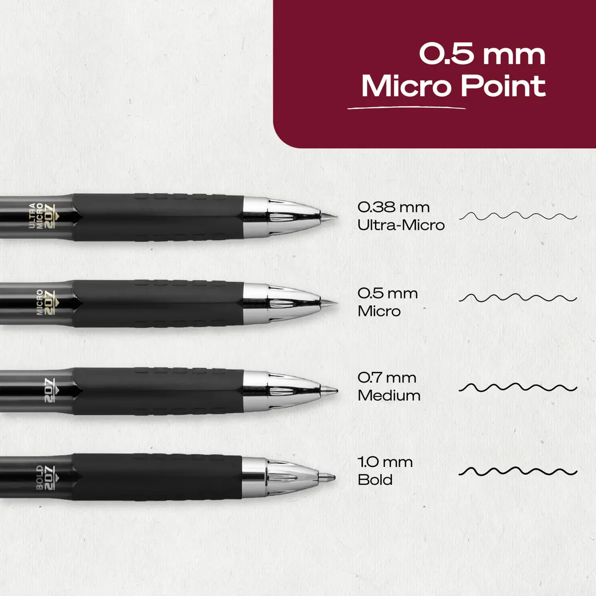 Uni-Ball 207 Gel Pens, 0.5mm Micro Point, Retractable, 12 Pack | Precise, Water-Resistant Ink - view 5