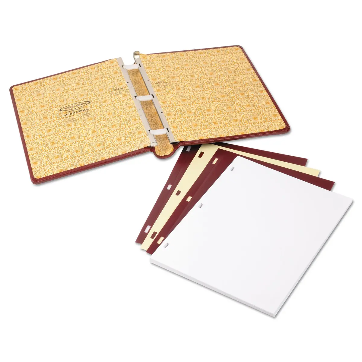 Wilson Jones Corporate Minute Book, Letter Size 8.5 x 11 Inches, 125 Pages/250 Sides, Red | Confidential Record Keeper - view 5
