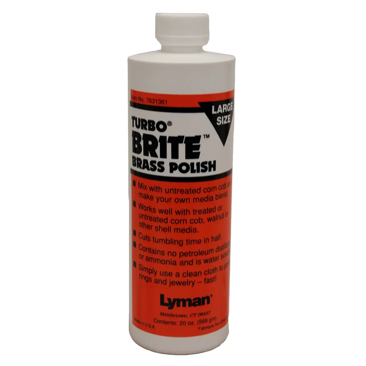 Lyman Turbo Brite Brass Polish 570ml (20-Ounce) | Serious Shooters & Reloaders Trust - main product image