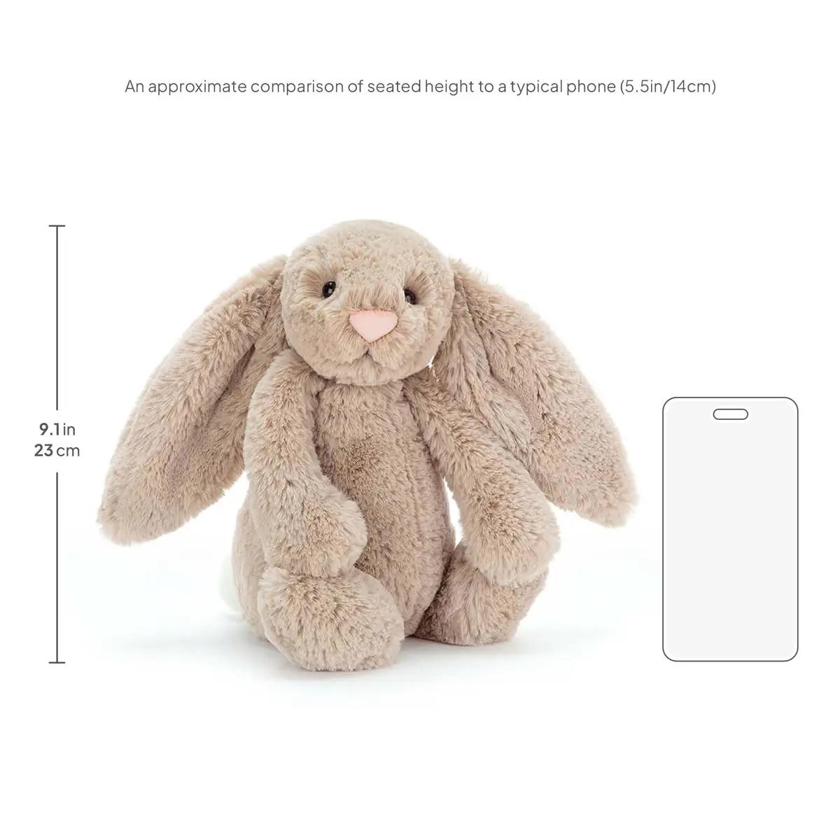 Jellycat Bashful Beige Bunny Stuffed Animal, Medium, 12 Inches | Super-soft plush for cuddles - view 2