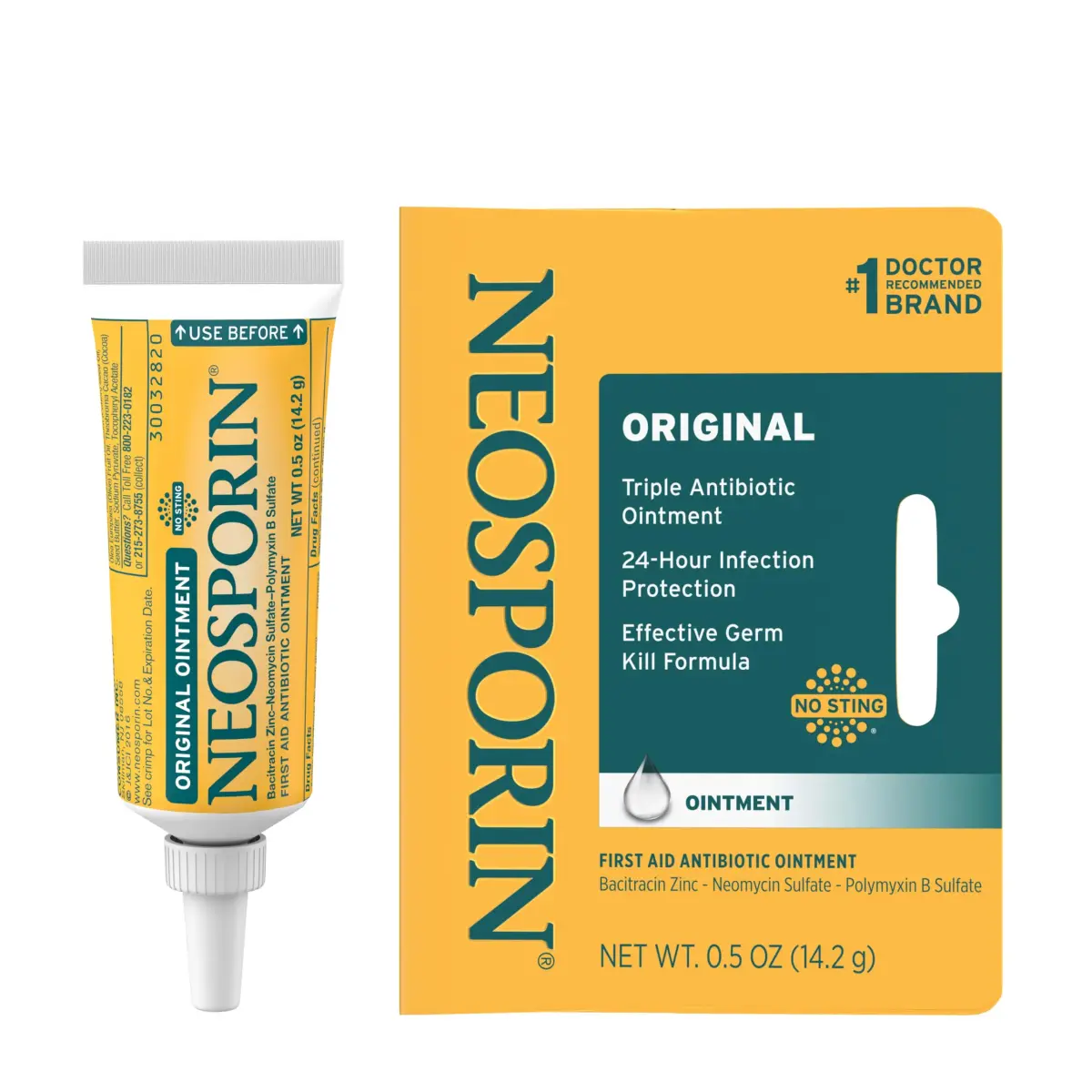 Neosporin Original Triple Antibiotic Ointment 0.5 oz (14.17 g) | 24-Hour Infection Protection - main product image