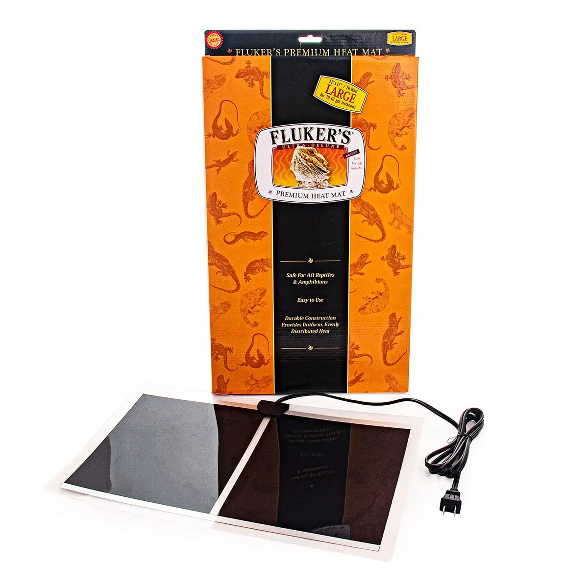 Fluker's Premium Heat Mat for All Reptiles and Amphibians, Large 17"x11" | Uniform, Safe Heating - main product image