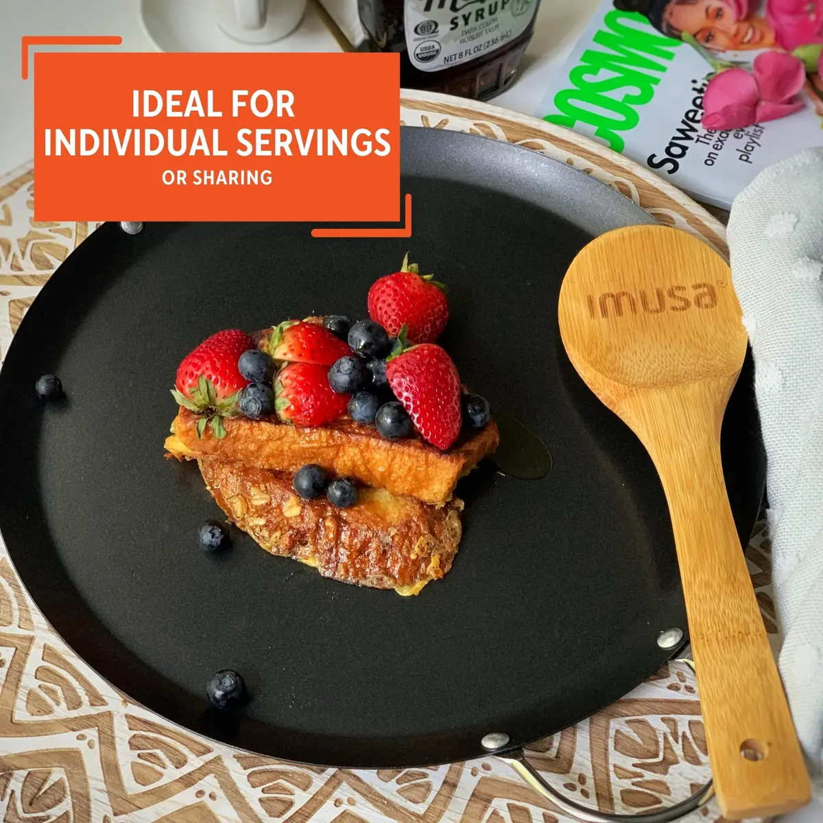 Imusa 11in Carbon Steel Nonstick Round Comal with Metal Handles | Versatile Kitchen Essential - view 9