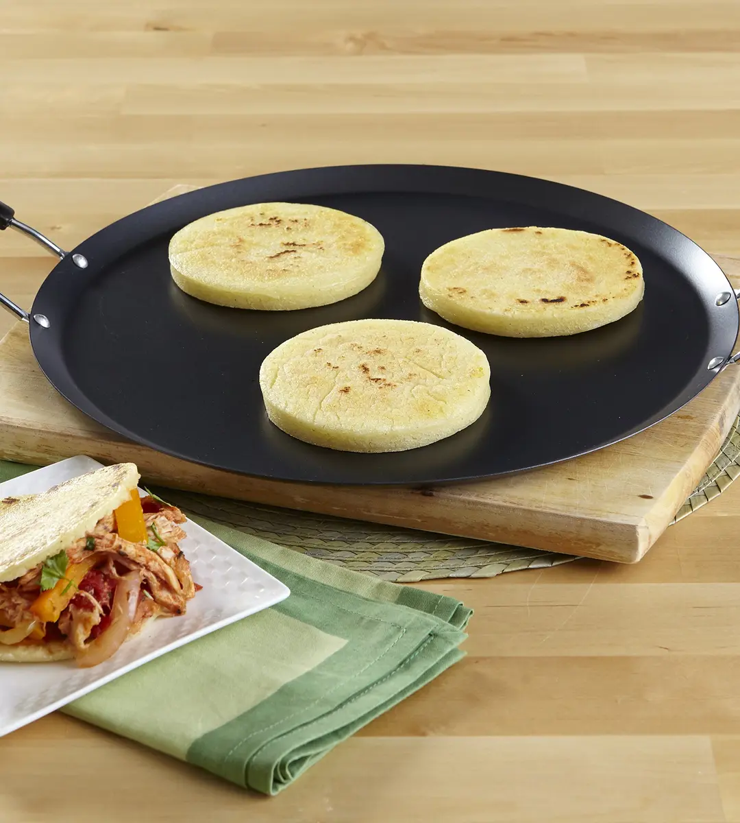 Imusa 11in Carbon Steel Nonstick Round Comal with Metal Handles | Versatile Kitchen Essential - view 2