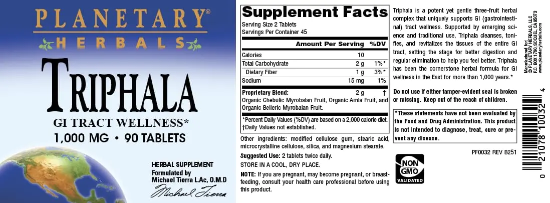 Planetary Herbals Triphala 90 Tablets | Ayurvedic Herbal Formula for Digestive Support - view 5