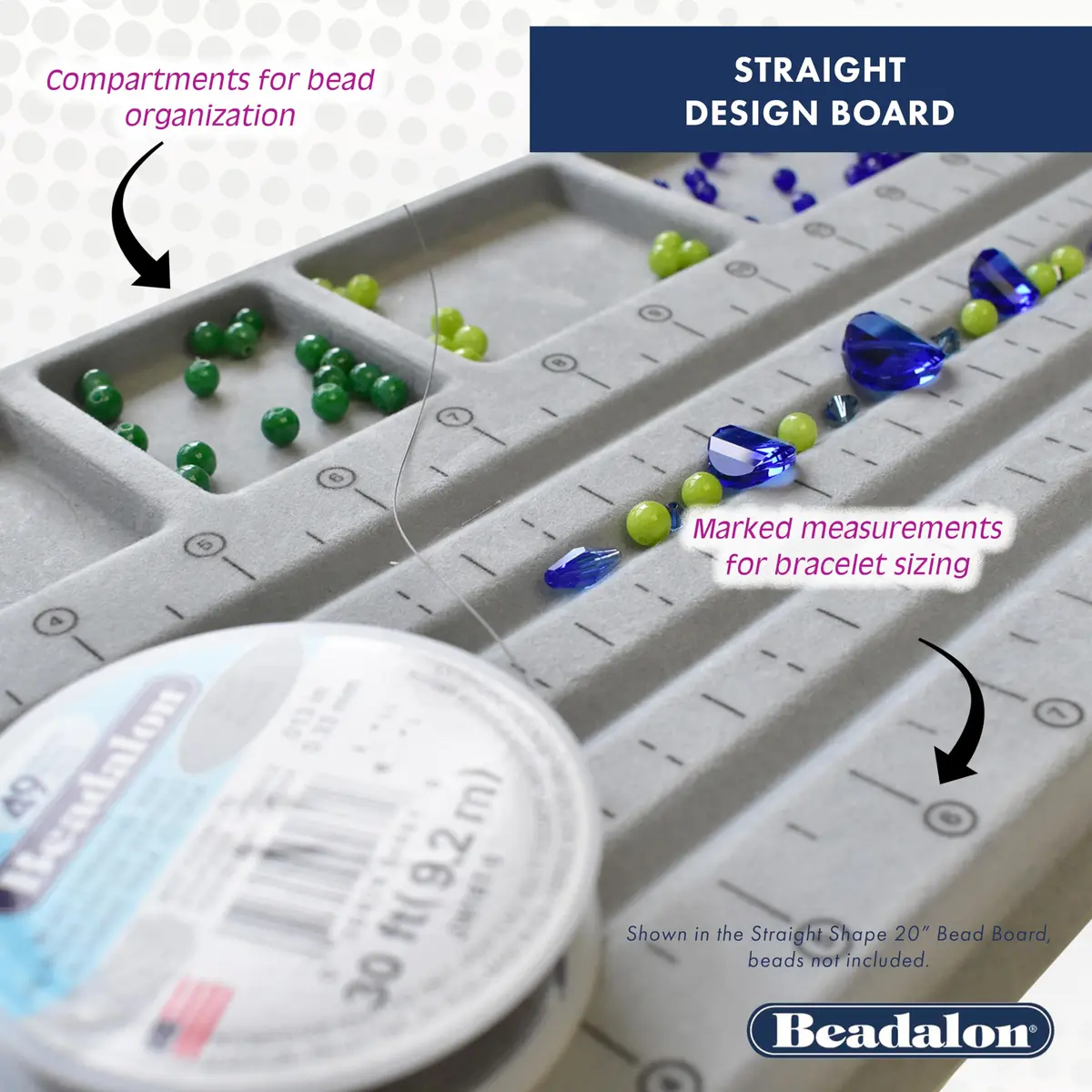 Beadalon U-Shape Bead Design Board with Storage Bins & Measurement Markings - 34 inch (86.4 cm) - view 4