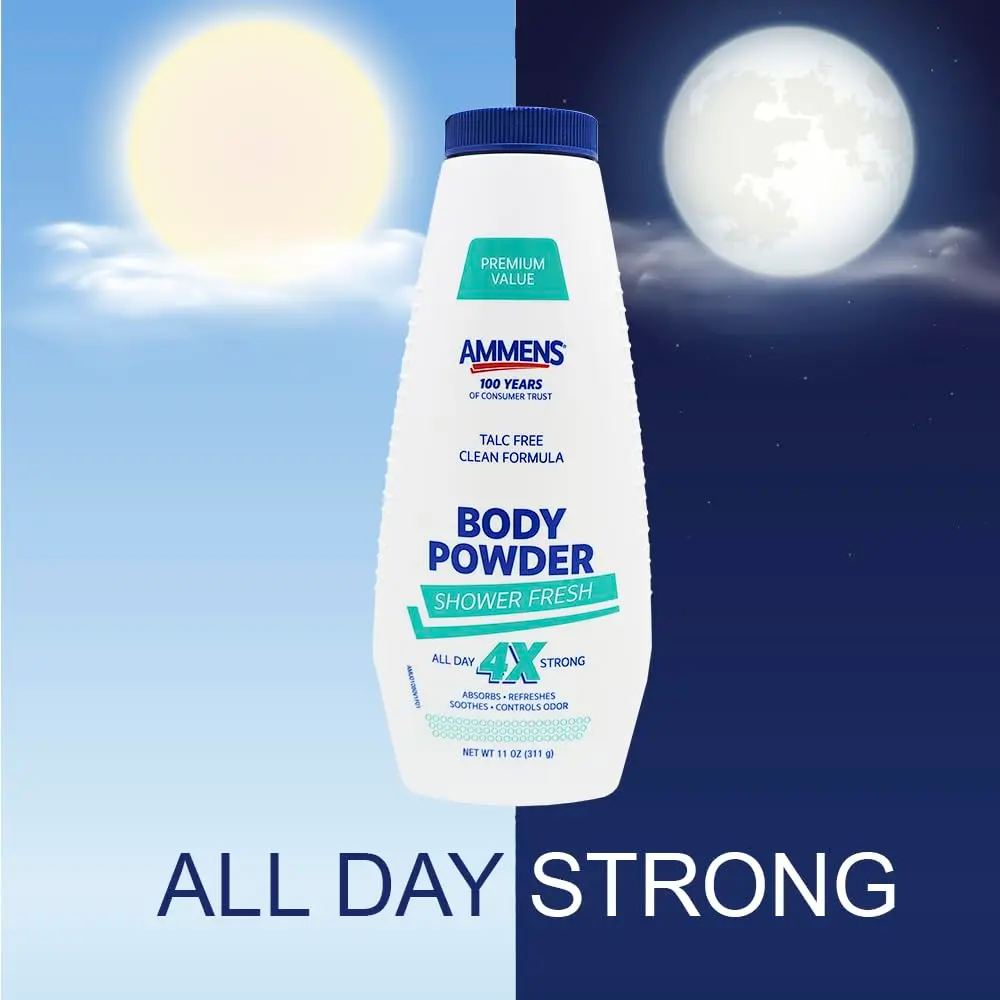 AMMENS Powder Shower Fresh 11 oz | Absorbs Moisture & Keeps Skin Dry All Day - view 4