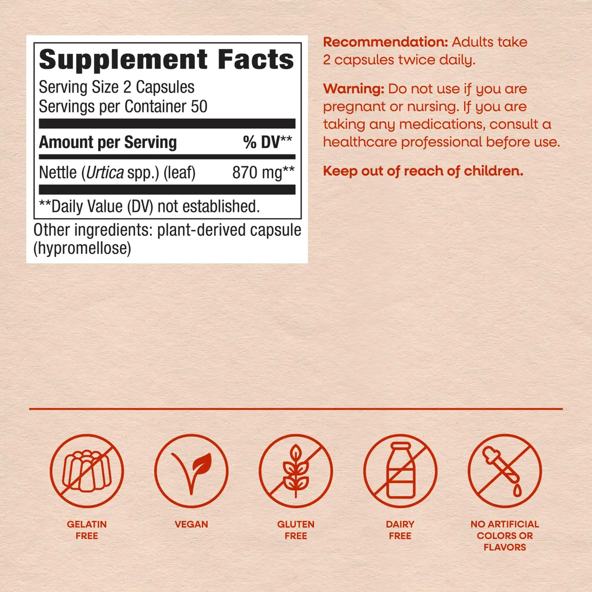 Nature's Way Nettle Leaf Urinary Support Supplement 100 Count | Traditional Herbal Wellness - view 6