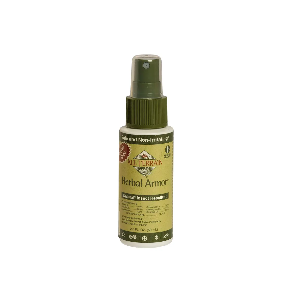 All Terrain Herbal Armor DEET-Free Pump Spray 2 oz. Travel Size | Plant-Based Mosquito & Bug Protection - main product image