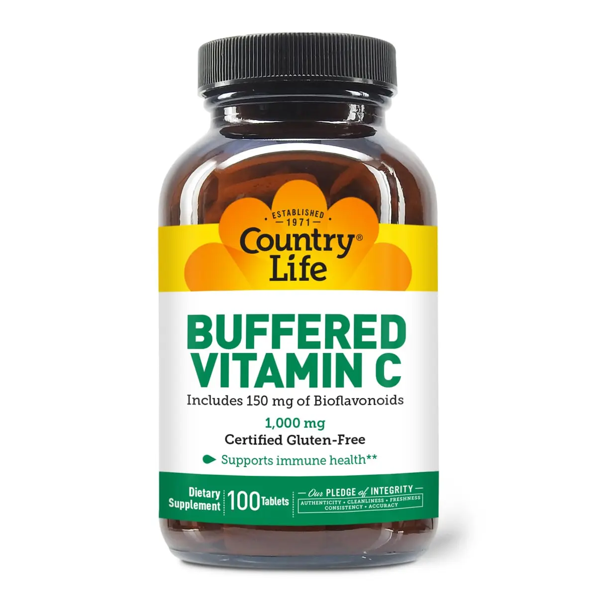 Country Life Buffered Vitamin C 1000 mg with Bioflavonoids | Supports Immune & Gut Health - main product image
