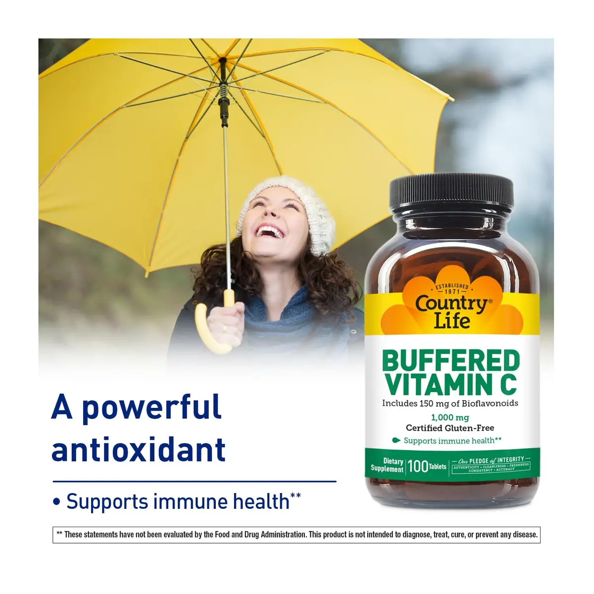 Country Life Buffered Vitamin C 1000 mg with Bioflavonoids | Supports Immune & Gut Health - view 2