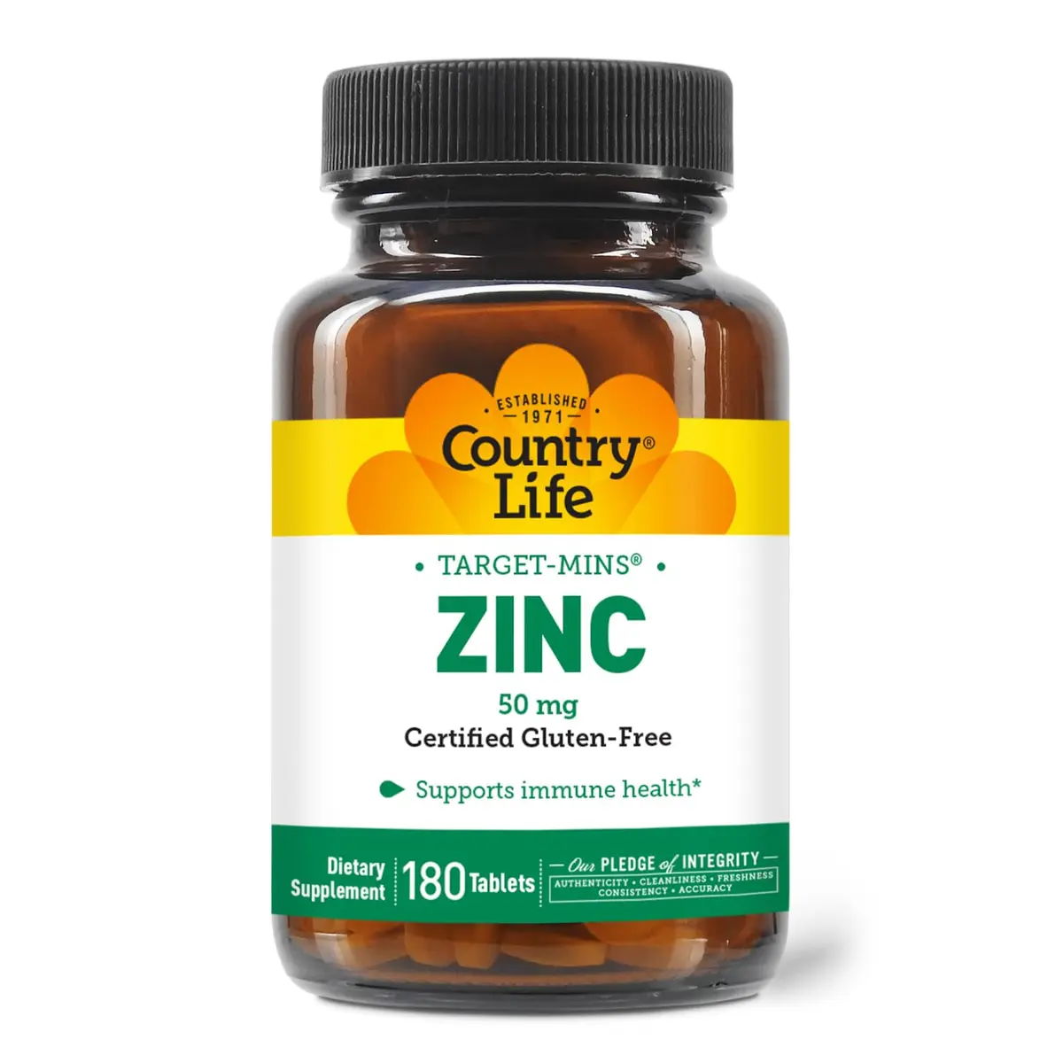Country Life Target-Mins Zinc 50 mg 180 Tablets | Supports Immune & Protein Health - main product image