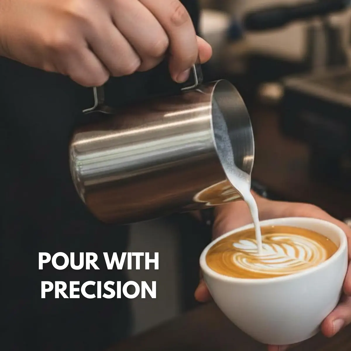 Rattleware 32oz Stainless Steel Latte Art Pitcher | Commercial Grade Milk Frothing Tool - view 3