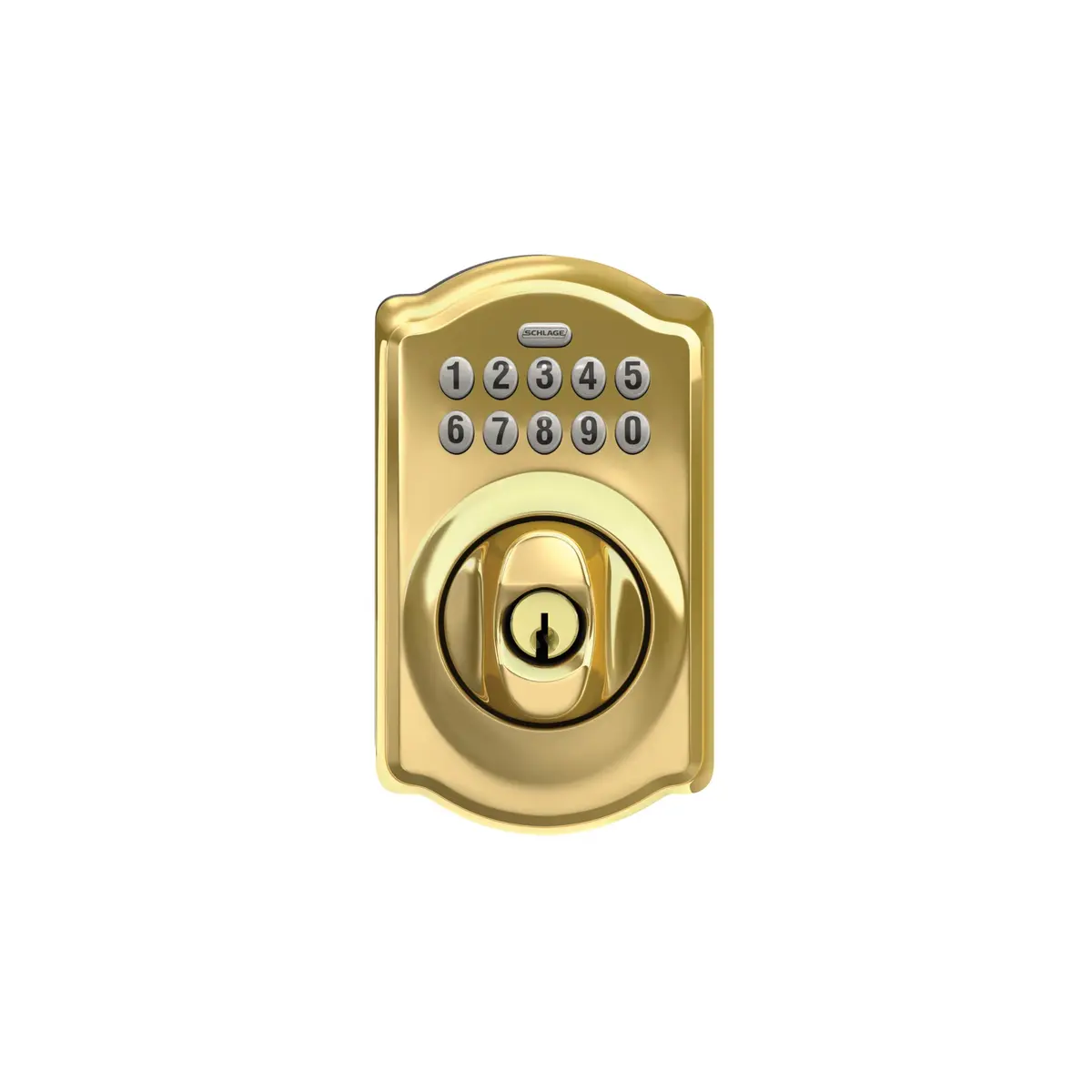 Schlage Electronic Keypad Deadbolt Lock Camelot Bright Brass | Keyless Security & Easy Install - view 6