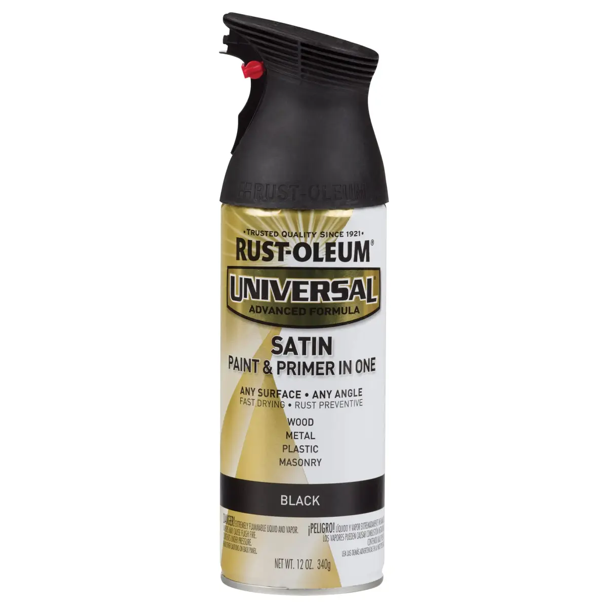 Rust-Oleum Universal All Surface Satin Black Spray Paint - 12 oz (Pack of 1) | Durable Finish - main product image