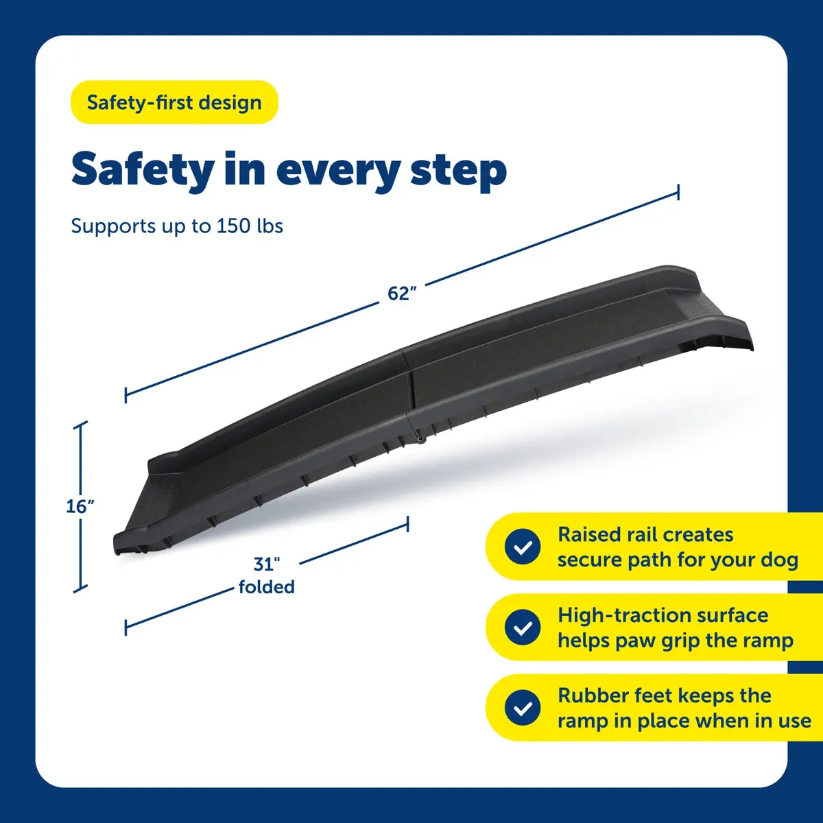 PetSafe Folding Dog Ramp Supports 150 lbs | Portable, Foldable, High-Traction - view 5