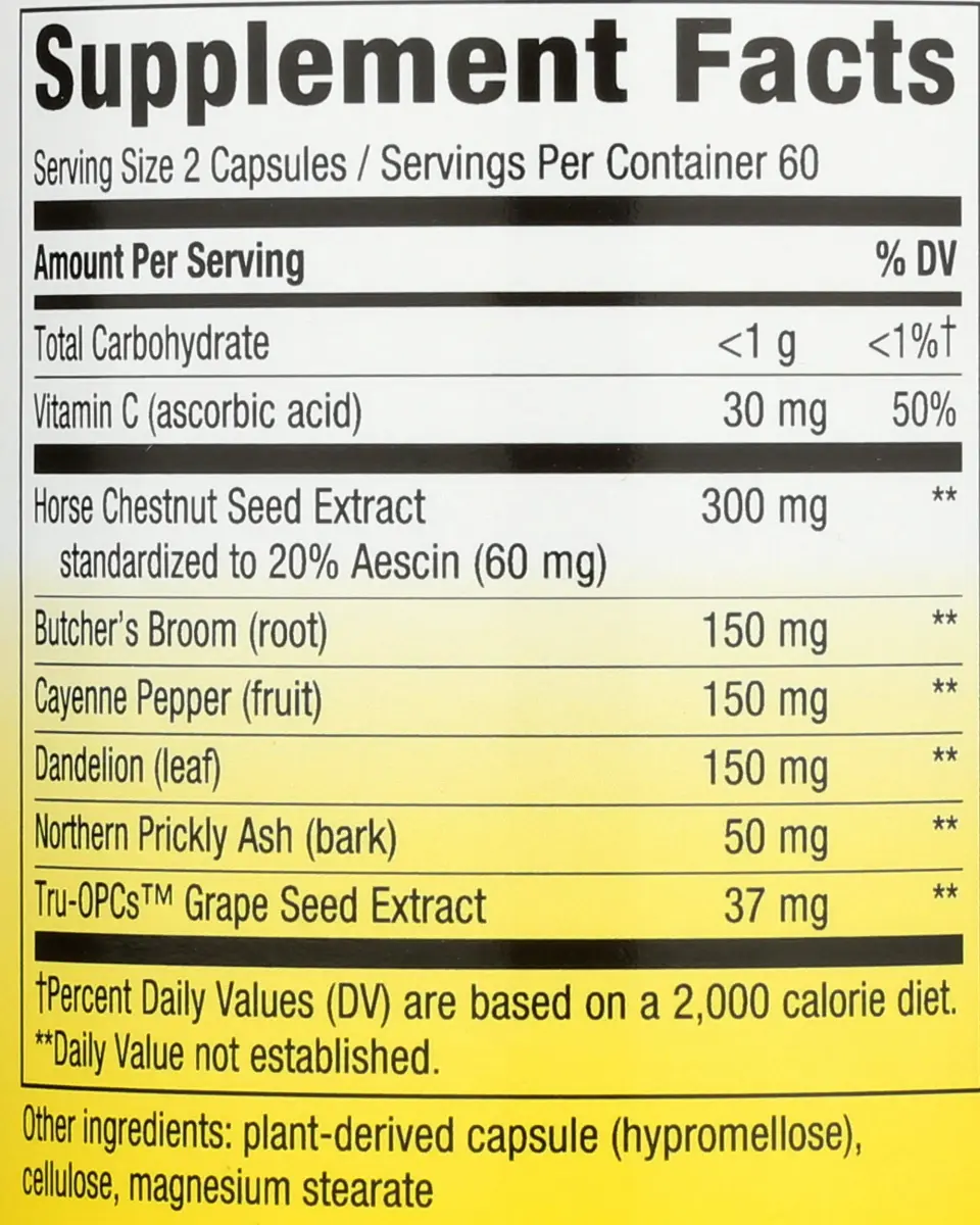 Nature's Way Leg Veins Premium Blend 120 Count (60 Servings) | Supports Healthy Leg Vein Strength with 6-Herb Blend - view 3