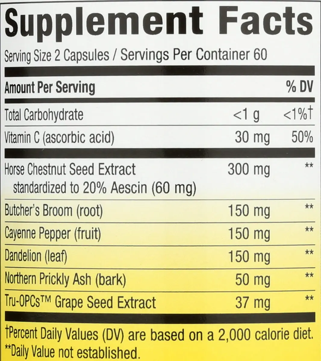 Nature's Way Leg Veins Premium Blend 120 Count (60 Servings) | Supports Healthy Leg Vein Strength with 6-Herb Blend - view 4