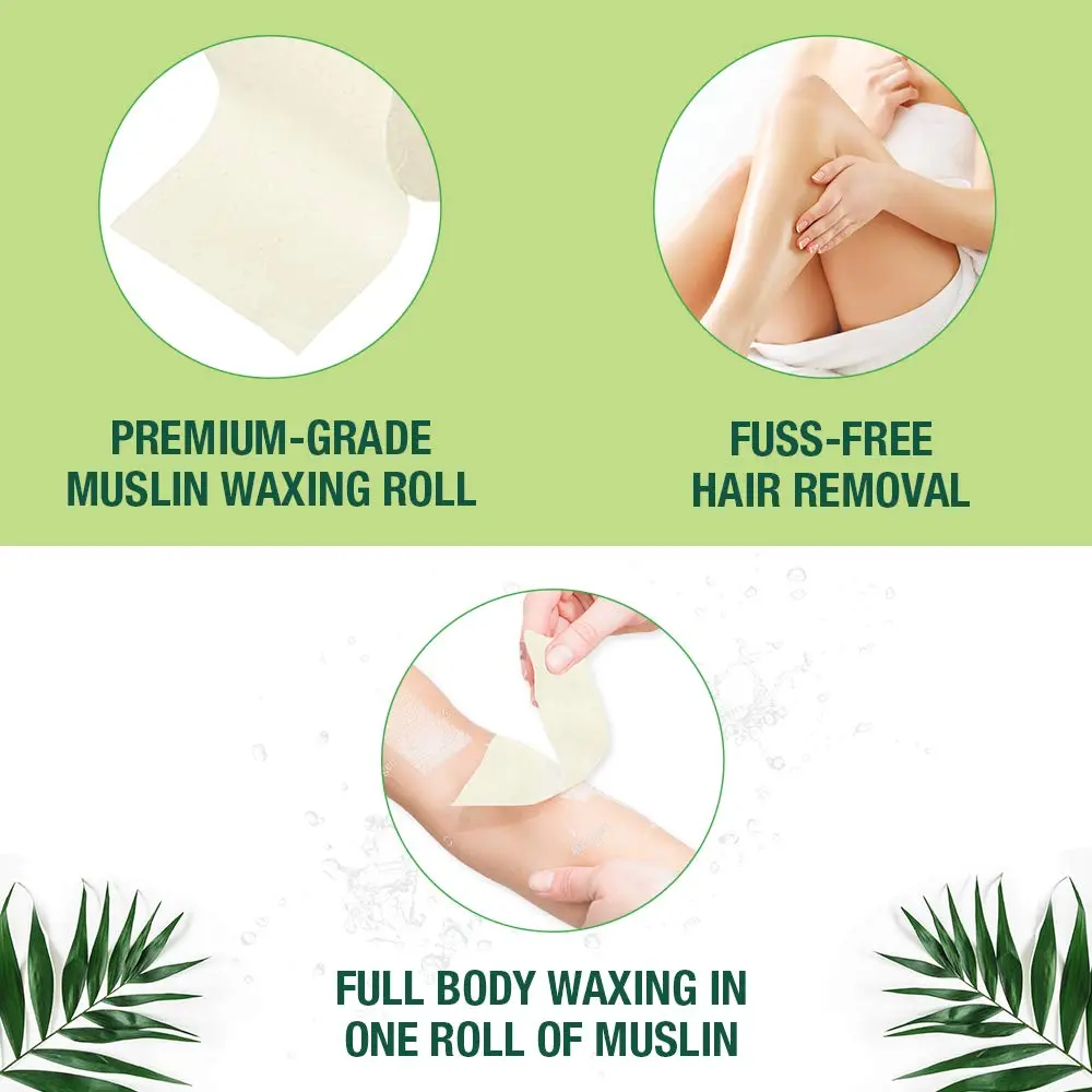 Clean + Easy Muslin Wax Strips – Extra Large Wax Roll for Full Body & Facial Hair Removal, 3.5" x 40 Yards - view 5