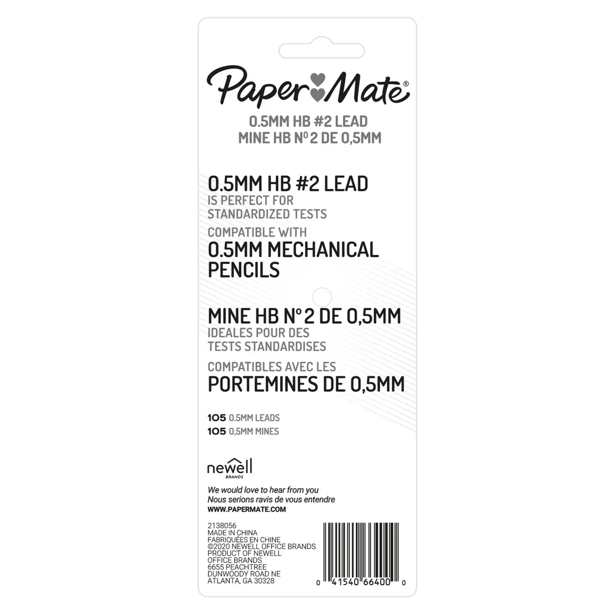 Paper Mate Mechanical Pencil Refills 0.5mm HB #2 | Long Lead for Standardized Tests & Office Use - view 3
