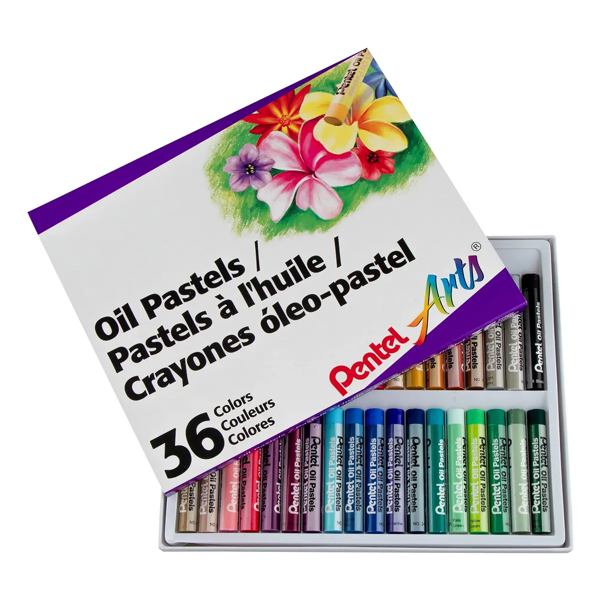 Pentel Arts Oil Pastel Set, Assorted Colors, Set of 36 | Blendable Artist Quality - main product image