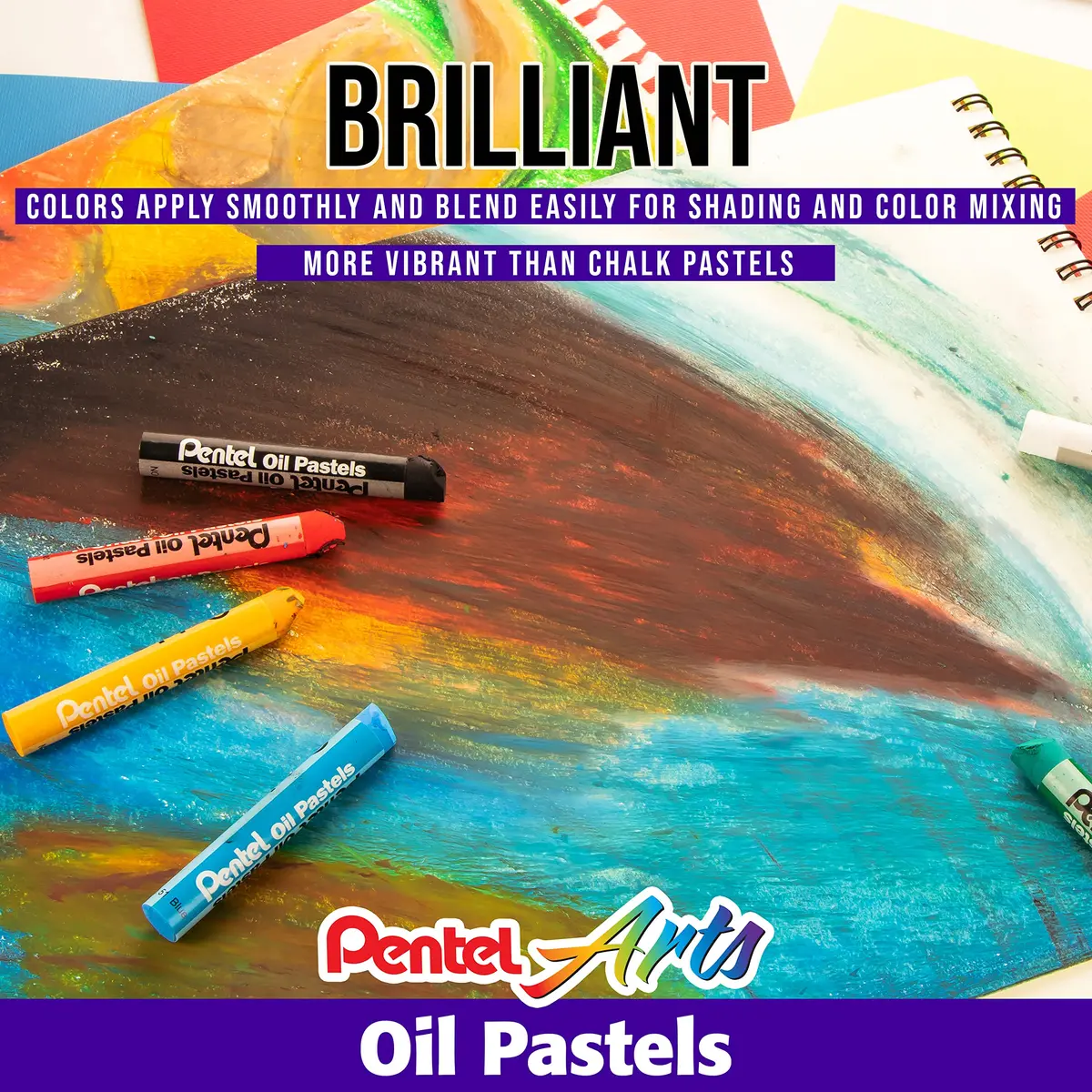 Pentel Arts Oil Pastel Set, Assorted Colors, Set of 36 | Blendable Artist Quality - view 3