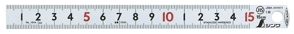 Shinwa Sokutei 15cm (5.9in) Pickup Scale | JIS Class 1 Stainless Steel Machinist Ruler - main product image