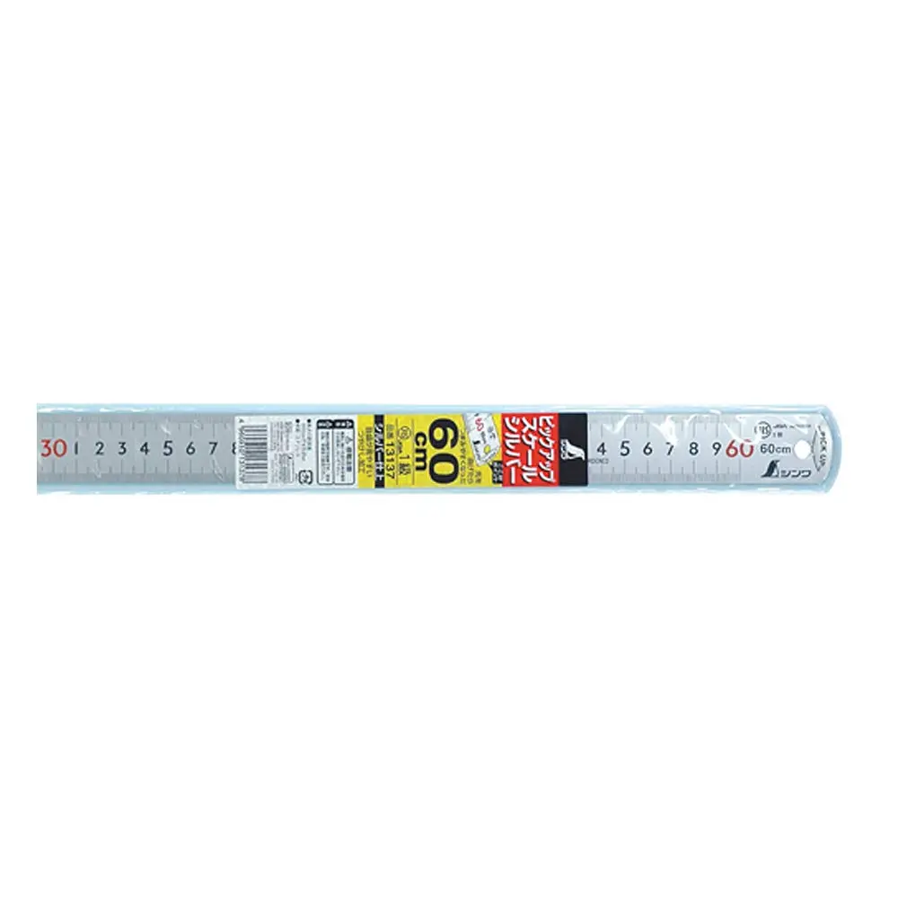Shinwa Sokutei 13137 Pickup Scale 60cm (23.6 inches) JIS1 Class Stainless Steel | Accurate Measuring Tool for Carpentry and Layout - main product image