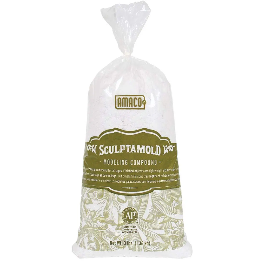 AMACO Sculptamold Modeling Compound 3 lb. Lightweight, Durable, Non-Toxic, Made in USA - main product image