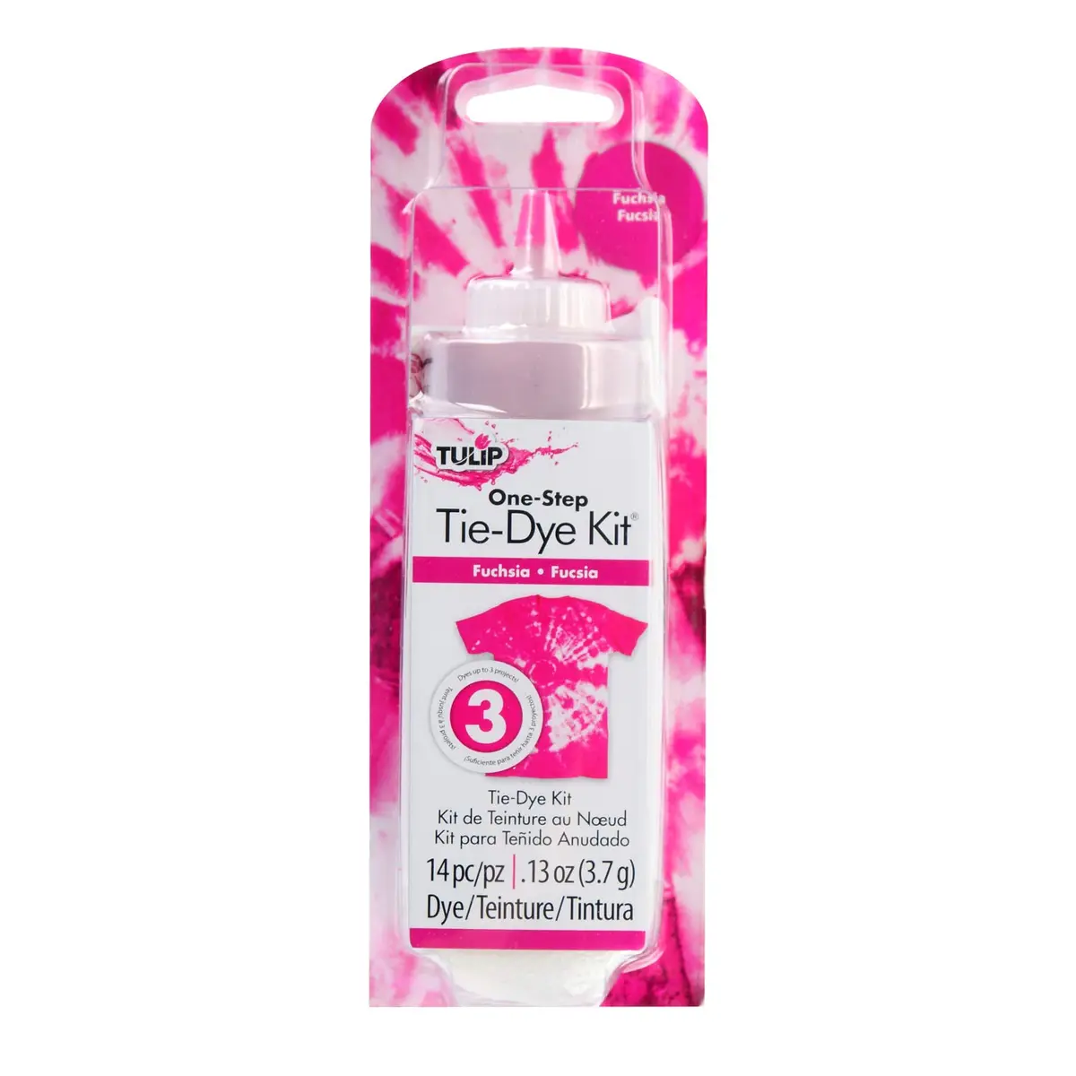 Tulip One-Step Tie-Dye Kit Fuchsia Liquid Fabric Dye 120ml (4 fl oz) | Vibrant Colors for Cotton, Rayon, Silk, Wool - main product image