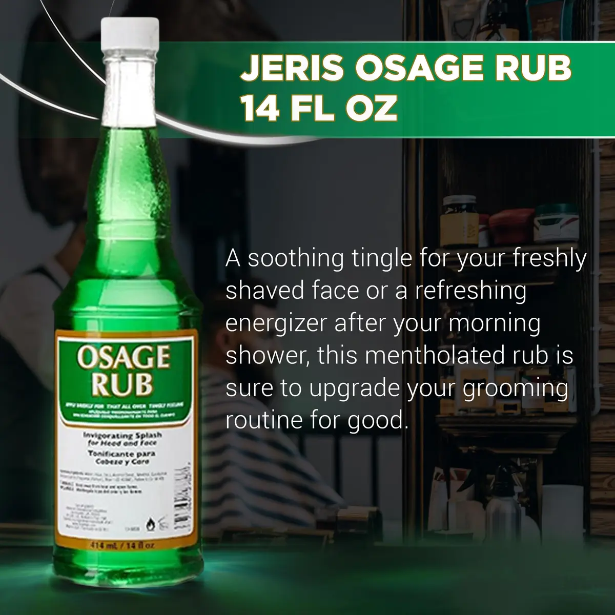 Clubman Jeris Osage Rub Hair Tonic for Men 414ml (14 fl oz) | Refreshing Scalp Treatment with Menthol & Eucalyptus - view 3
