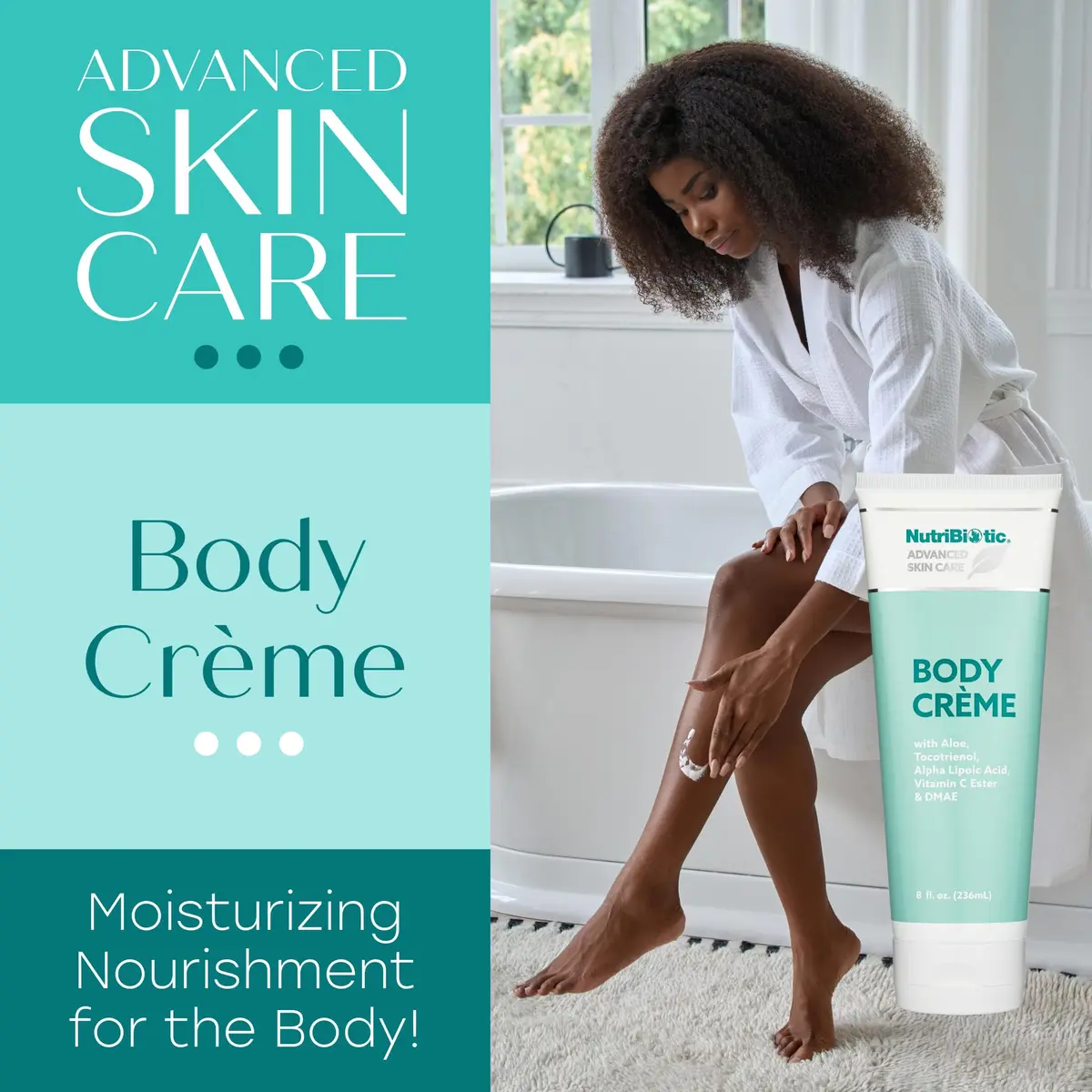 NutriBiotic Advanced Skin Care Body Crème 8 Fl Oz | Nourishing for Soft & Silky Skin, Vegetarian & Paraben-Free - view 4