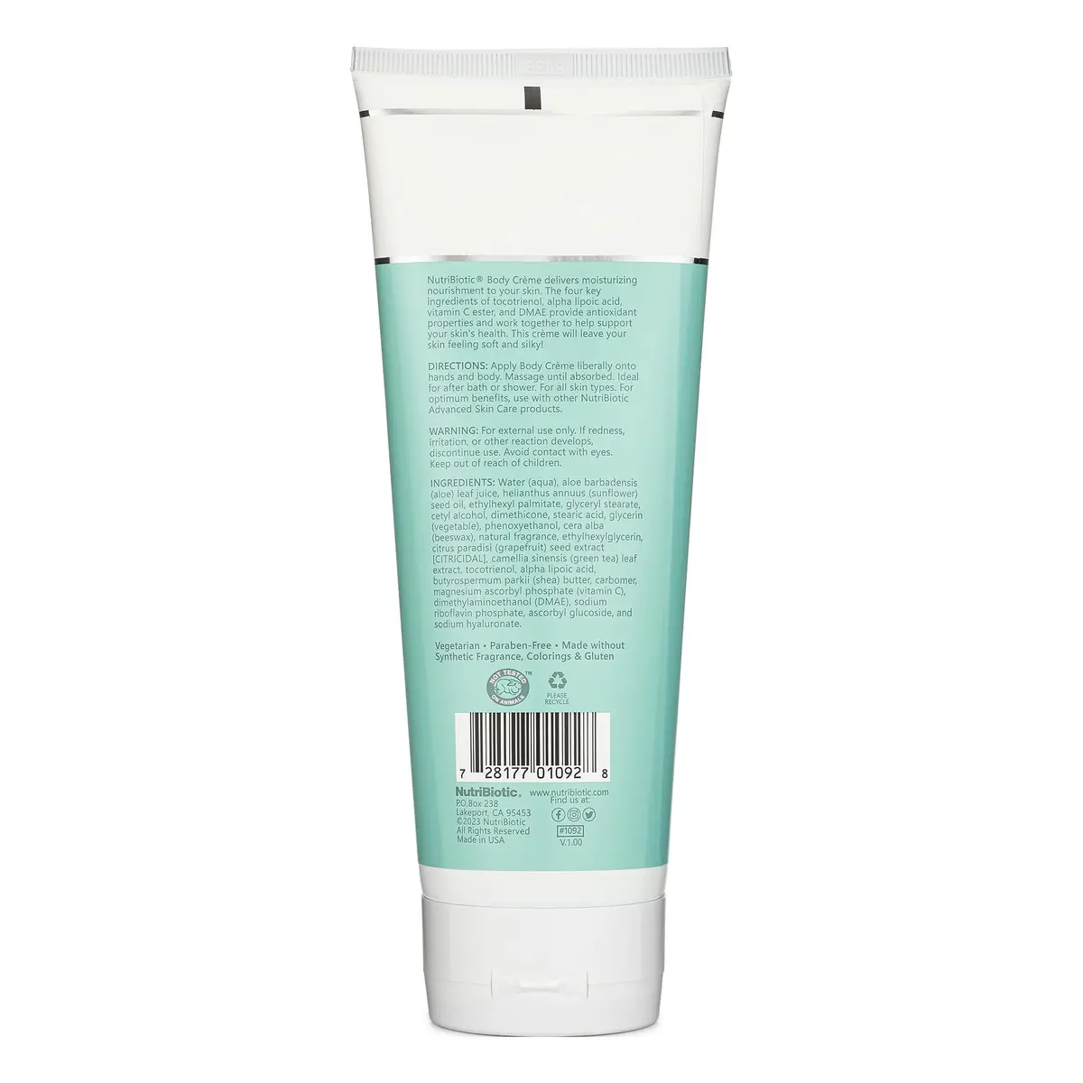 NutriBiotic Advanced Skin Care Body Crème 8 Fl Oz | Nourishing for Soft & Silky Skin, Vegetarian & Paraben-Free - view 2