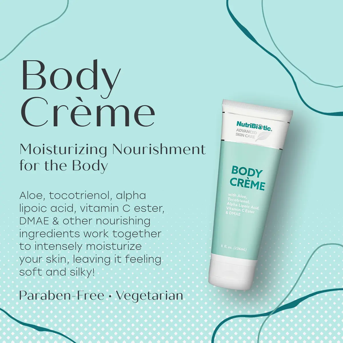 NutriBiotic Advanced Skin Care Body Crème 8 Fl Oz | Nourishing for Soft & Silky Skin, Vegetarian & Paraben-Free - view 3