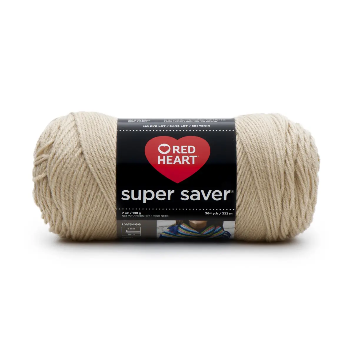 Red Heart Super Saver Yarn, Buff, 198g (7oz) | 364 Yards Medium Worsted Weight Acrylic - main product image