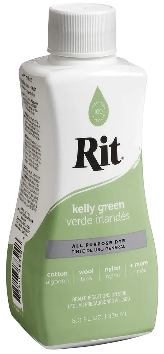 Rit All-Purpose Liquid Fabric Dye, Kelly Green 237ml (8 Fl Oz) - Vibrant Color for Cotton, Linen, Silk, Wool - view 2