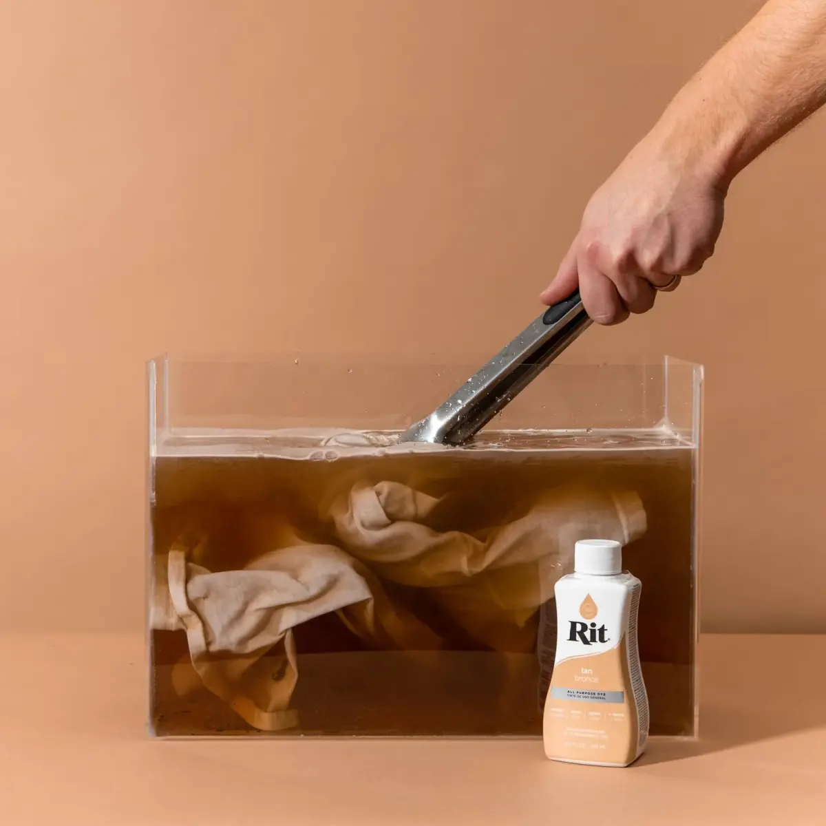 Rit All-Purpose Liquid Fabric Dye, Tan 237ml (8 Fl Oz) - Concentrated Color for Cotton, Linen, Silk, Wool, Rayon, Nylon - view 2