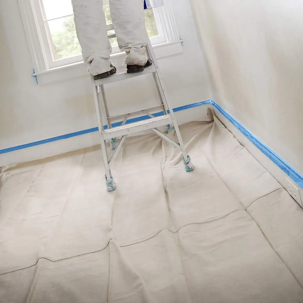 Trimaco SuperTuff Drop Cloth 9ft x 12ft Tan | Contractor Grade Canvas for Painting & DIY - view 2