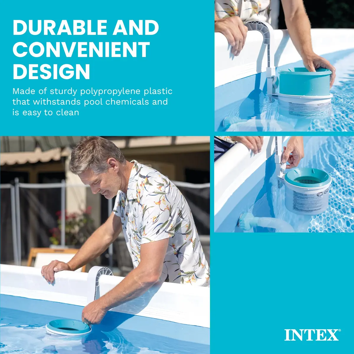 Intex Deluxe Wall Mount Pool Surface Automatic Skimmer 8.25 in L x 9.5 in W x 13 in H | Keeps Pool Clean Automatically - view 5