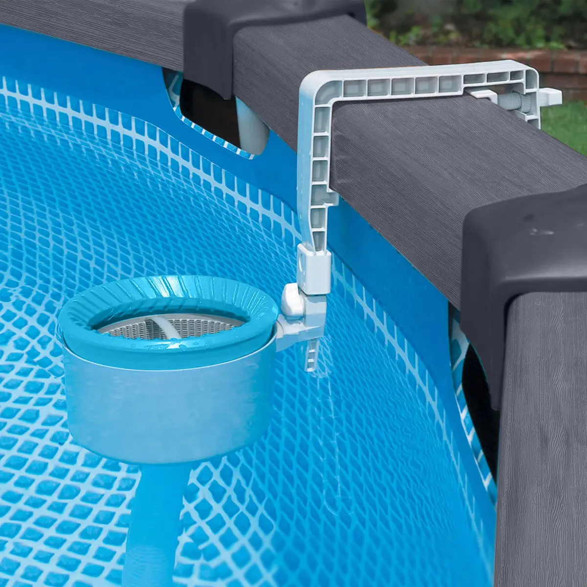 Intex Deluxe Wall Mount Pool Surface Automatic Skimmer 8.25 in L x 9.5 in W x 13 in H | Keeps Pool Clean Automatically - view 8