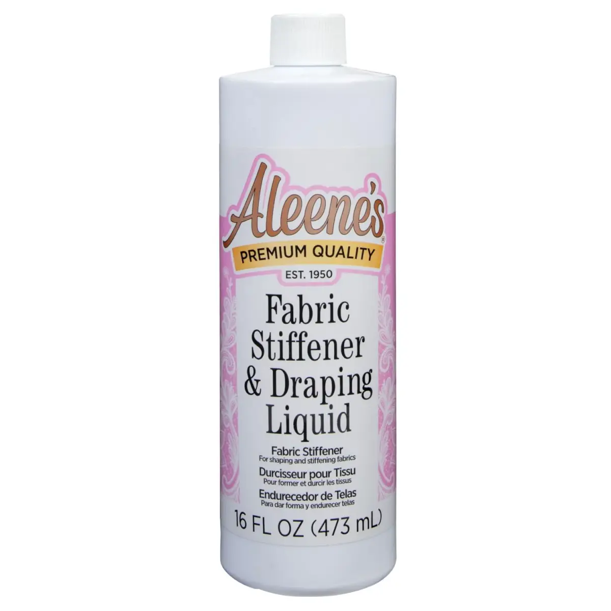 Aleene's Fabric Stiffener and Draping Liquid 473ml (16 Fl Oz) | Nontoxic, Quick Drying Formula for Shaping Fabrics - main product image
