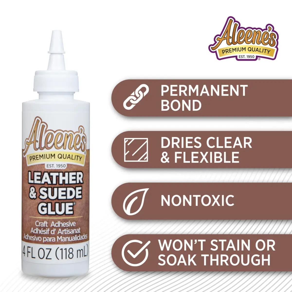 Aleene's Leather & Suede Glue 118ml (4 fl oz) | Fast-Tacking Adhesive for Crafts & Light Repairs - view 3