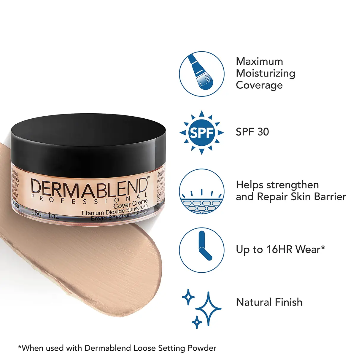 Dermablend Cover Creme Foundation SPF 30 | Full Coverage, Natural Finish, 1 Oz - view 3