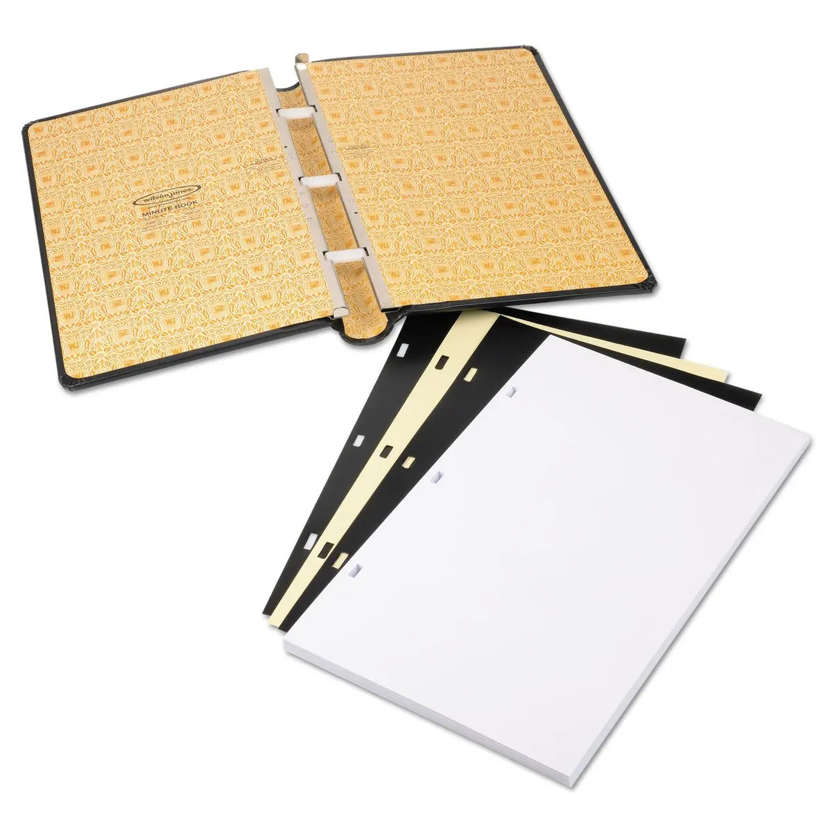 Wilson Jones Corporate Minute Book, Legal Size 8.5 x 14 Inches, 250 Pages, Black | Locking, Acid-Free Ledger Paper - view 4