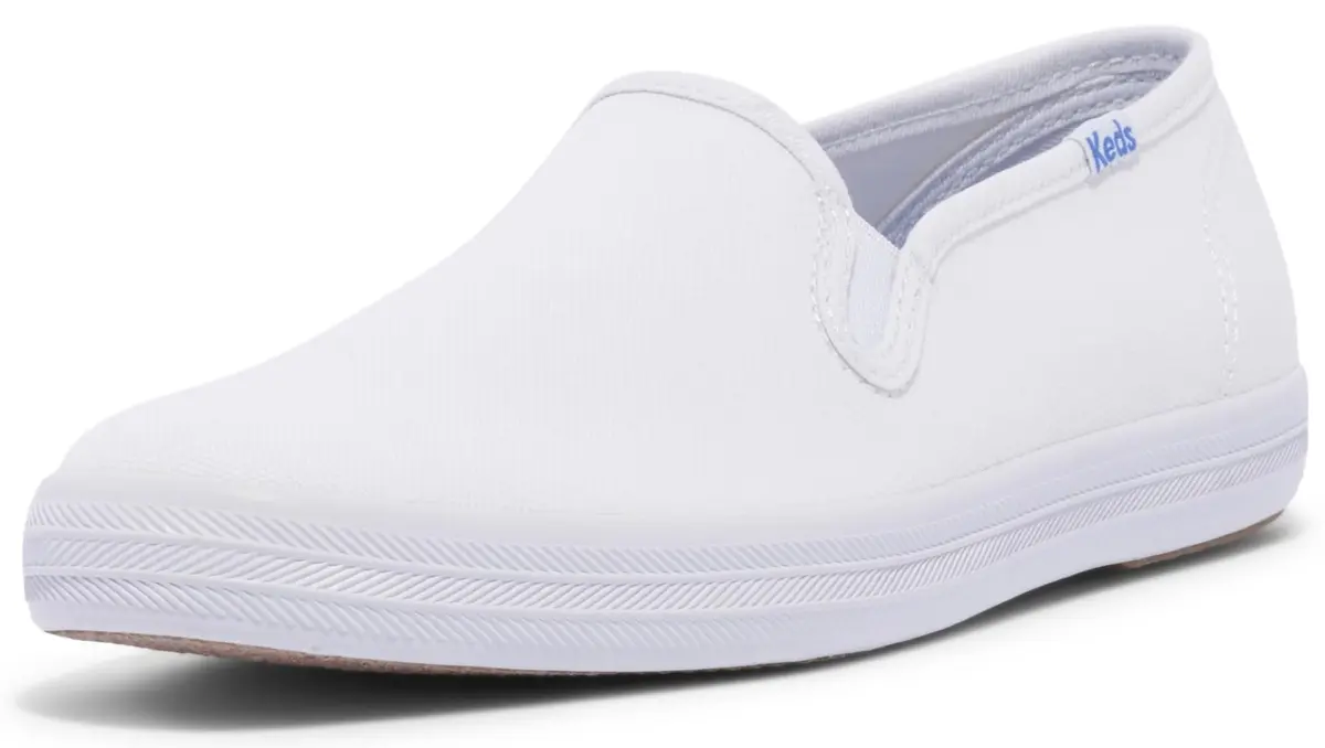 Keds Champion Slip on Womens White Canvas Size 8.5 Wide | Classic Comfort & Style - main product image