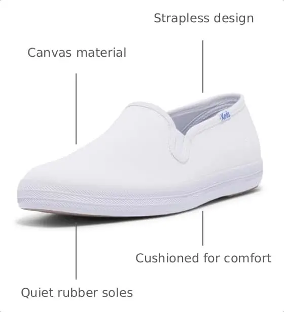 Keds Champion Slip on Womens White Canvas Size 8.5 Wide | Classic Comfort & Style - view 4