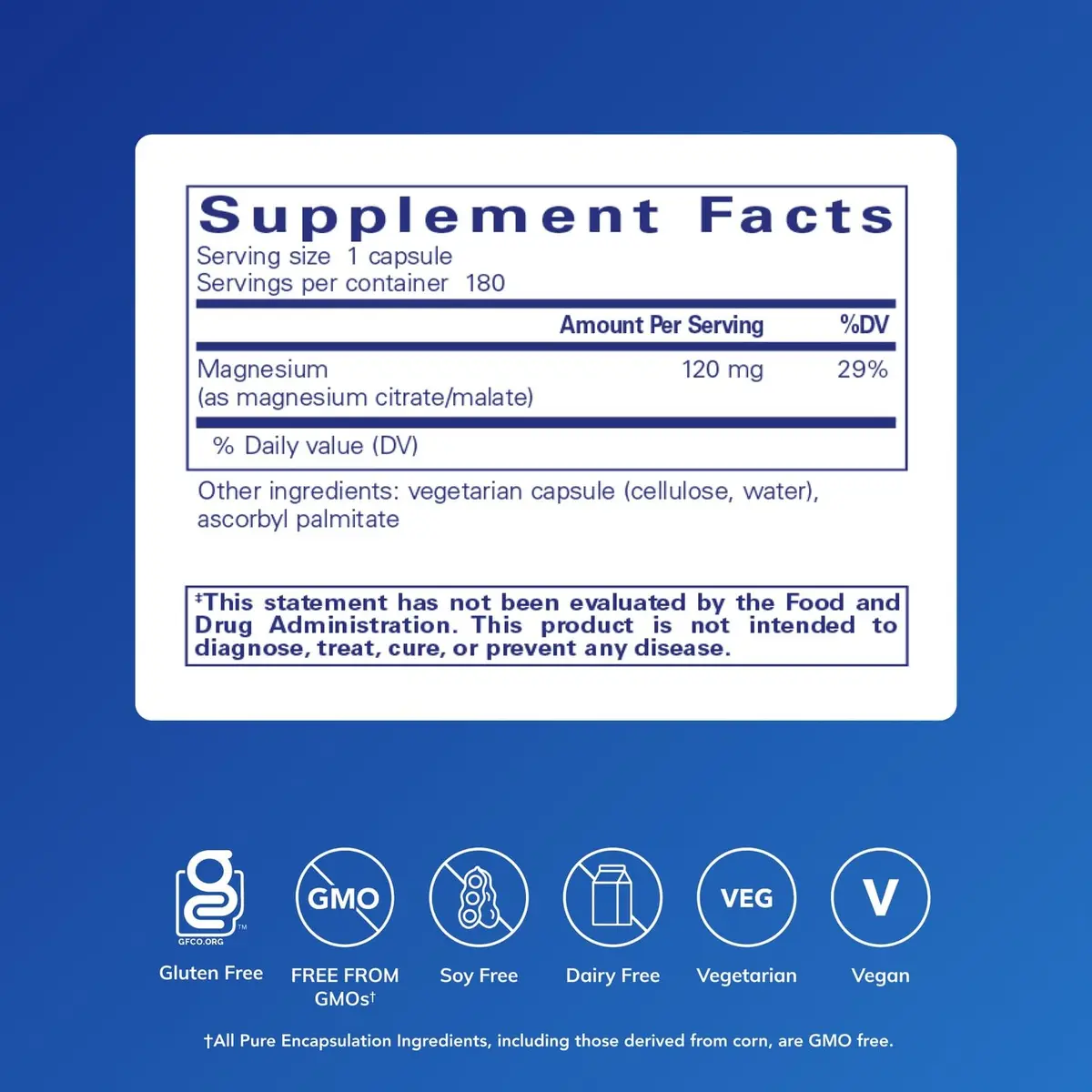 Pure Encapsulations Magnesium (Citrate/Malate) 180 Capsules | Supports Nutrient Metabolism & Energy Production - view 2