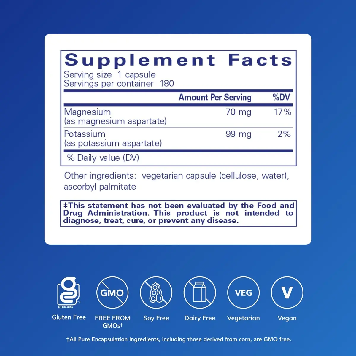 Pure Encapsulations Potassium Magnesium (Aspartate), 180 Capsules | Supports Heart, Nerve & Muscle Function - view 2