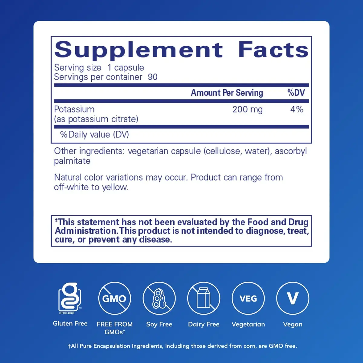 Pure Encapsulations Potassium (Citrate), 90 Capsules | Supports Heart & Nerve Function - view 2