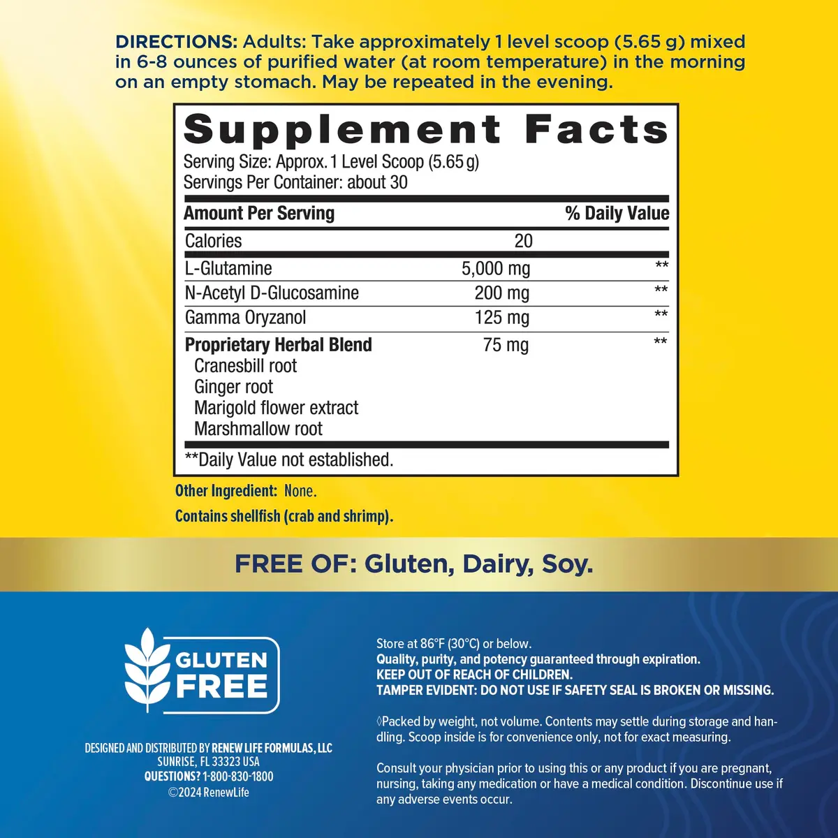 Renew Life IntestiNew Powder 6oz | Intestinal Lining Support Formula with Digestive Harmony - view 2
